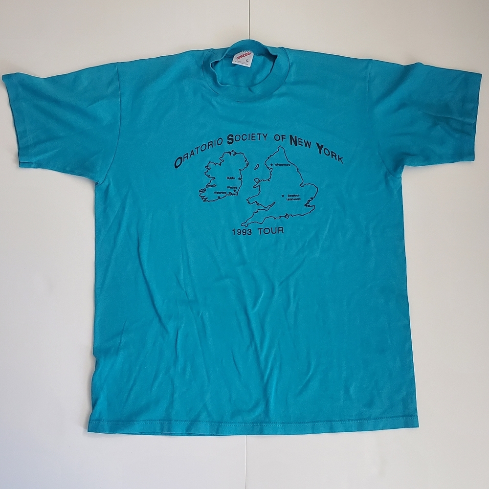 Vintage Oratorio Society Of New York 1993 Tour TShirt Britain Ireland Large Blue